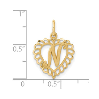 14k Yellow Gold Initial N Charm C568N