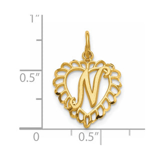 14k Yellow Gold Initial N Charm C568N