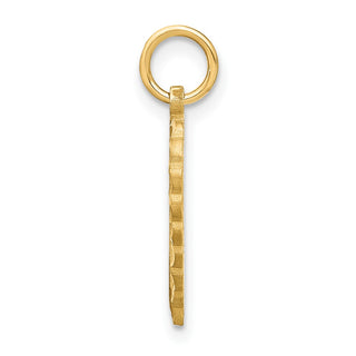 14k Yellow Gold Heart Letter O Charm