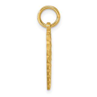 14k Yellow Gold Heart Letter O Charm