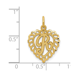 14k Yellow Gold Initial R Charm C568R