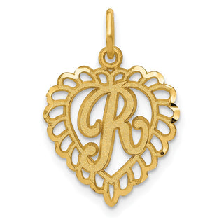 14k Yellow Gold Initial R Charm C568R
