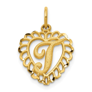 14k Yellow Gold Initial T Charm C568T