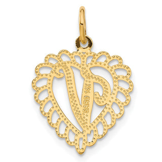 14k Yellow Gold Initial V Charm C568V