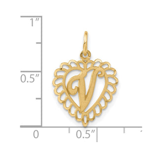 14k Yellow Gold Initial V Charm C568V