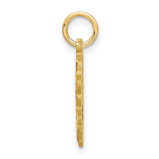 14k Yellow Gold Heart Letter W Charm