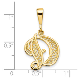 14k Yellow Gold Initial D Charm C569D