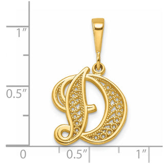 14k Yellow Gold Initial D Charm C569D