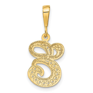 14k Yellow Gold Initial E Pendant C569E