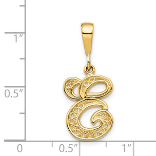 14k Yellow Gold Initial E Pendant C569E