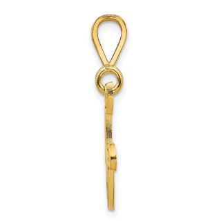 14k Yellow Gold Initial F Pendant C569F