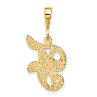 14k Yellow Gold Initial F Pendant C569F