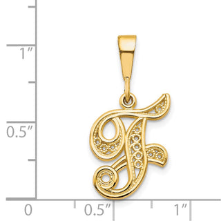 14k Yellow Gold Initial F Pendant C569F