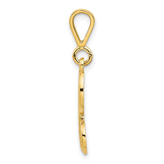 14k Yellow Gold Initial H Pendant C569H