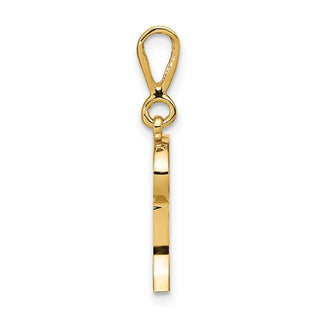 14k Yellow Gold Polished Script Filigree Letter I Initial Pendant