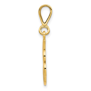 14k Yellow Gold Initial J Pendant C569J
