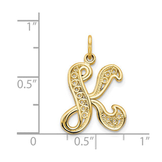 14k Yellow Gold Initial K Charm C569K