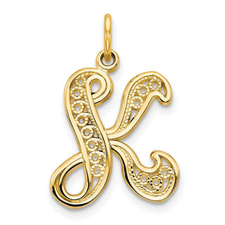 14k Yellow Gold Initial K Charm C569K