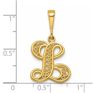 14k Yellow Gold Initial L Charm C569L