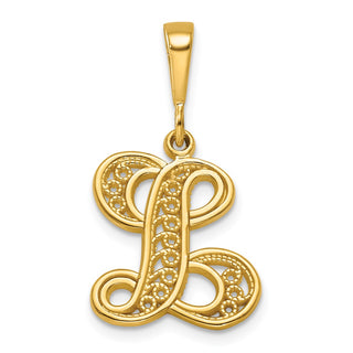 14k Yellow Gold Initial L Charm C569L