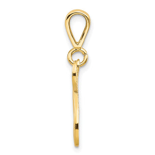 14k Yellow Gold Initial N Pendant C569N