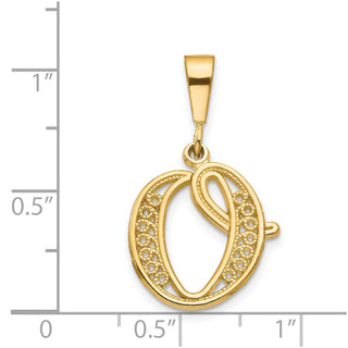 14k Yellow Gold Initial O Pendant C569O