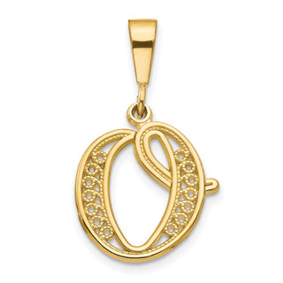 14k Yellow Gold Initial O Pendant C569O