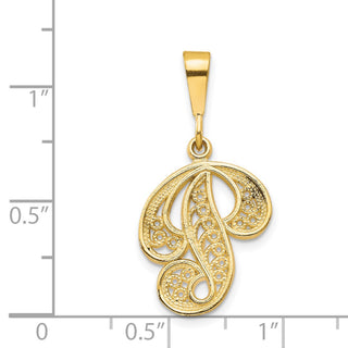 14k Yellow Gold Initial P Pendant C569P