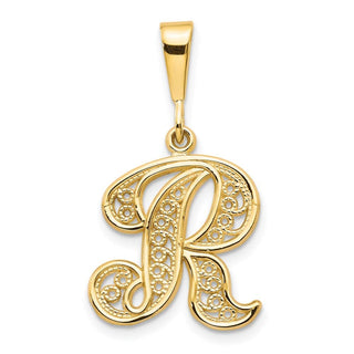 14k Yellow Gold Initial R Pendant C569R