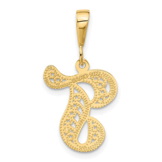 14k Yellow Gold Initial T Pendant C569T