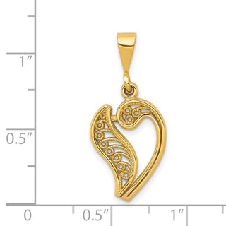 14k Yellow Gold Initial V Pendant C569V