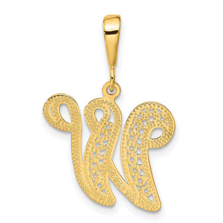 14k Yellow Gold Initial W Pendant C569W