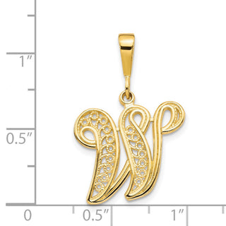 14k Yellow Gold Initial W Pendant C569W
