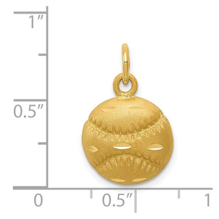 14k Yellow Gold Baseball Charm