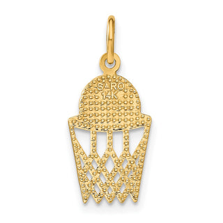 14k Yellow Gold Basketball In Net Charm