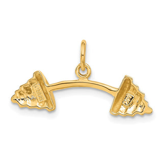 14k Yellow Gold Barbell Charm C588