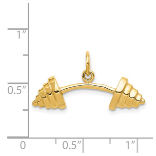 14k Yellow Gold Barbell Charm C588