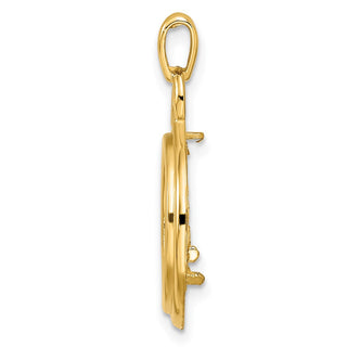 14k Yellow Gold 14mm Polished Loop & Knot Prong Coin Bezel Pendant - Fits 1/20 oz Maple Leaf and Other Coins