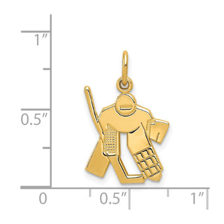 14k Yellow Gold Hockey Goalie Charm