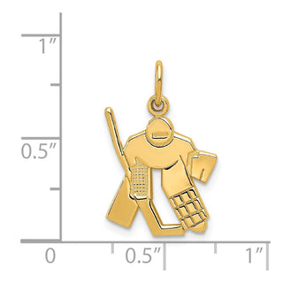 14k Yellow Gold Hockey Goalie Charm