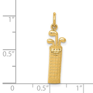 14k Yellow Gold Golf Bag Charm C717