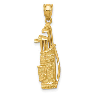14k Yellow Gold Golf Bag Pendant C718