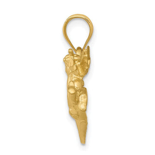 14k Yellow Gold Satin Angels Heart Pendant