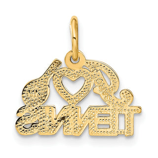 14k Yellow Gold I HEART TENNIS Charm