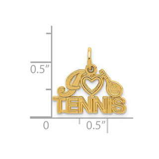 14k Yellow Gold I HEART TENNIS Charm