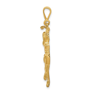 14k Yellow Gold Female Golfer Pendant C727