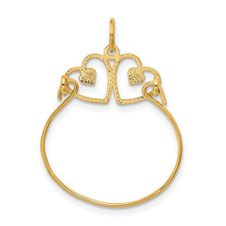 14k Yellow Gold Heart Charm Holder Pendant