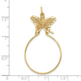 14k Yellow Gold Butterfly Holder Charm Holder Pendant