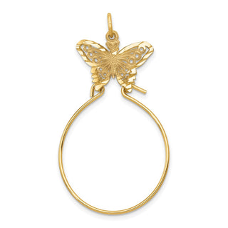 14k Yellow Gold Butterfly Holder Charm Holder Pendant