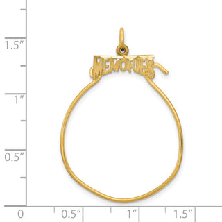 14k Yellow Gold MEMORIES Charm Holder Pendant